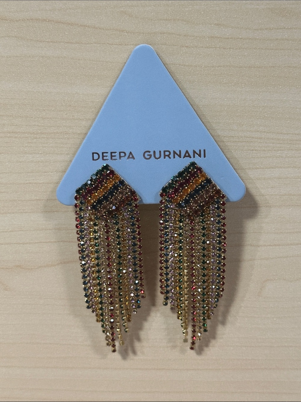 Deepa Gurnani Crystal Fringe Drop Earrings